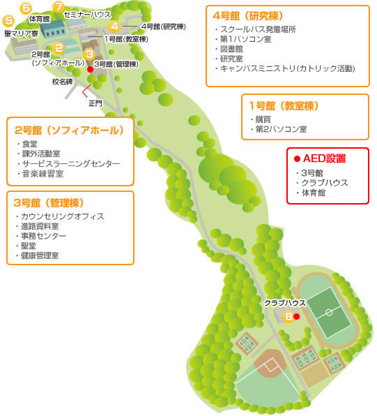 上智大学短期大学部 Sophia University Junior College Division キャンパスマップ